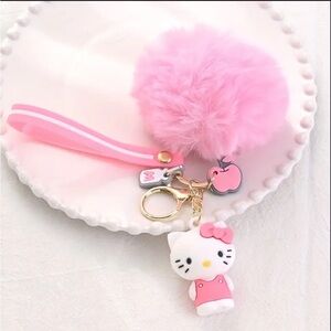 Hello Kitty Pink Pom Pom purse charm/ Keychain or backpack accessory- NWT
